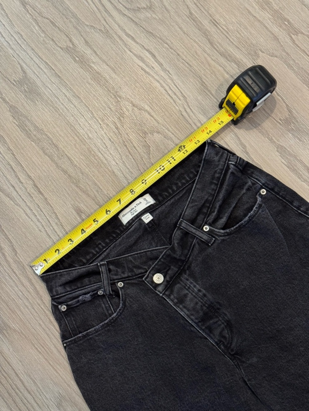 Abercrombie & Fitch High Rise Dad Jeans Black Denim 29 | 8 Short  Women’s - Picture 7 of 14